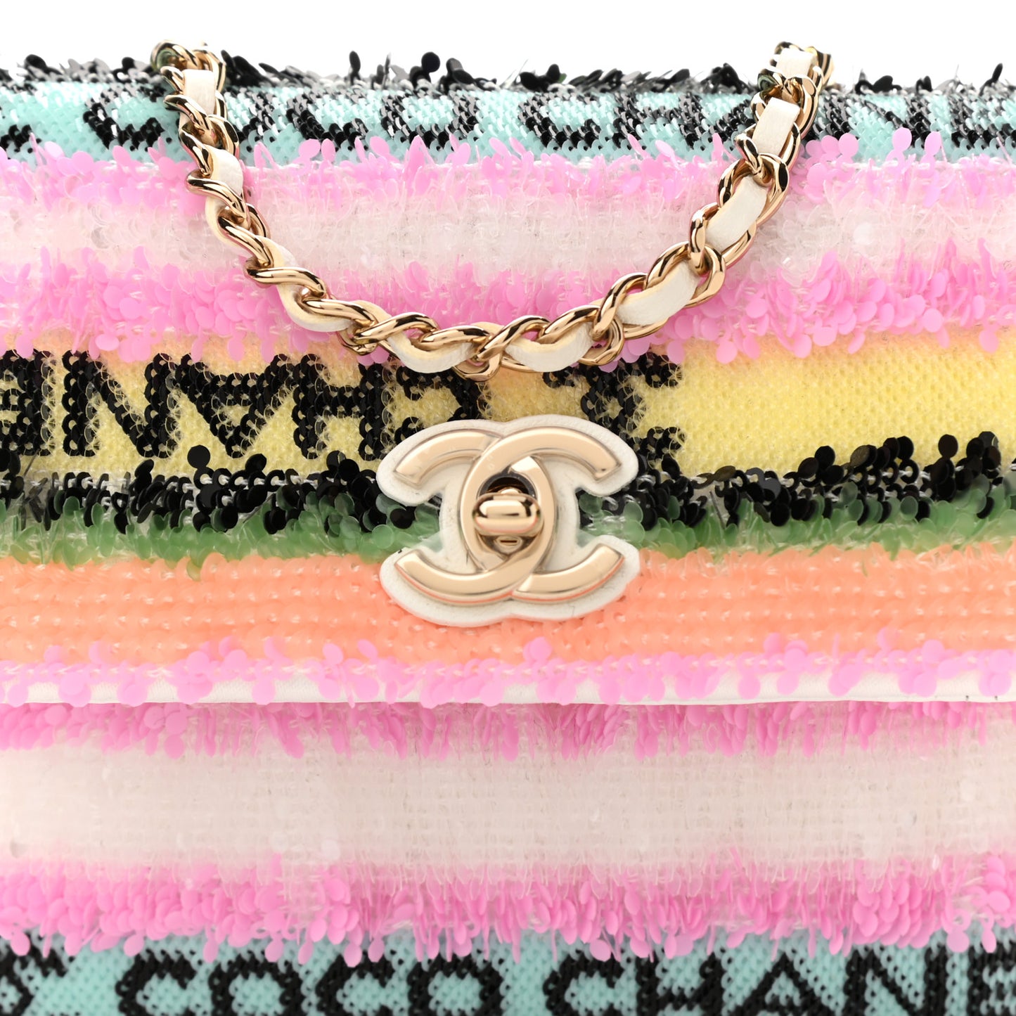 Sequin COCO Clutch With Chain Multicolor