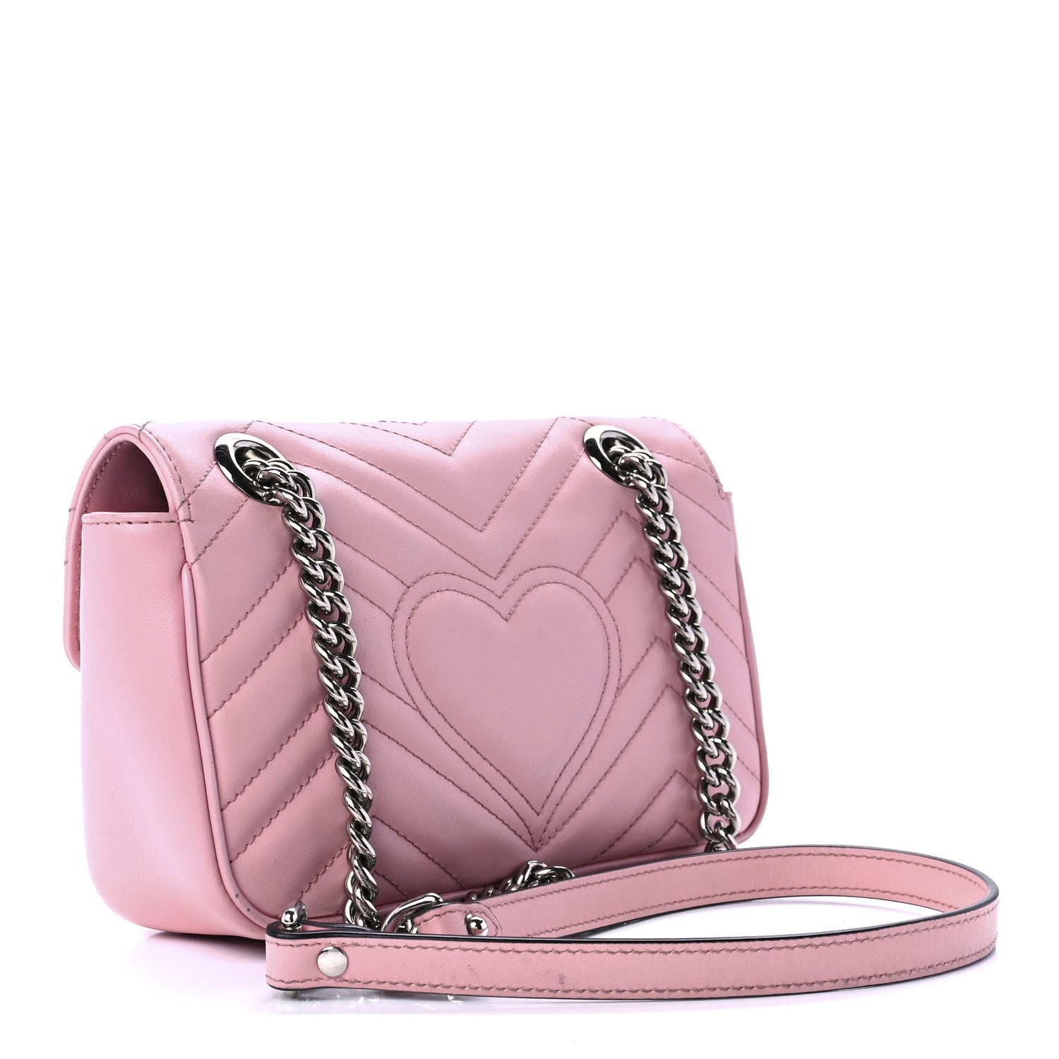 Gucci Calfskin Matelasse Mini GG Marmont Shoulder Bag Wild Rose 2 of 11