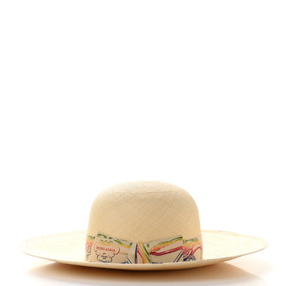 Hermes Straw Brides De Gala Panama Carrousel Hat 56 Naturel Multicolore 5 of 11