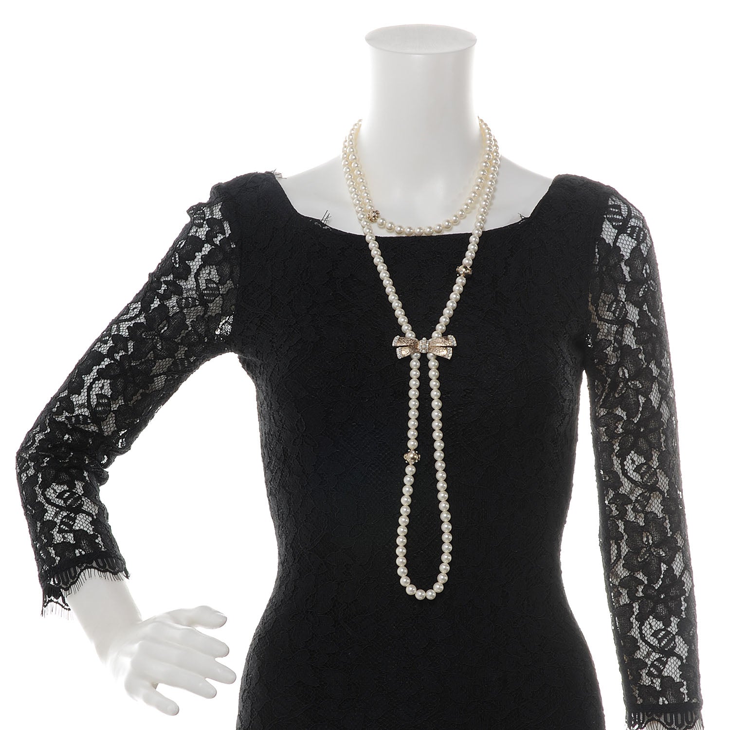 Chanel Pearl Bow Long Necklace 2 of 6