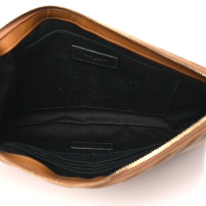 Saint Laurent Calfskin Matelasse Monogram Cassandre Tablet Pouch Cork 5 of 9