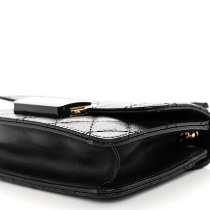 Chanel Sheepskin Quilted Mini Beauty Lock Flap Black 10 of 12