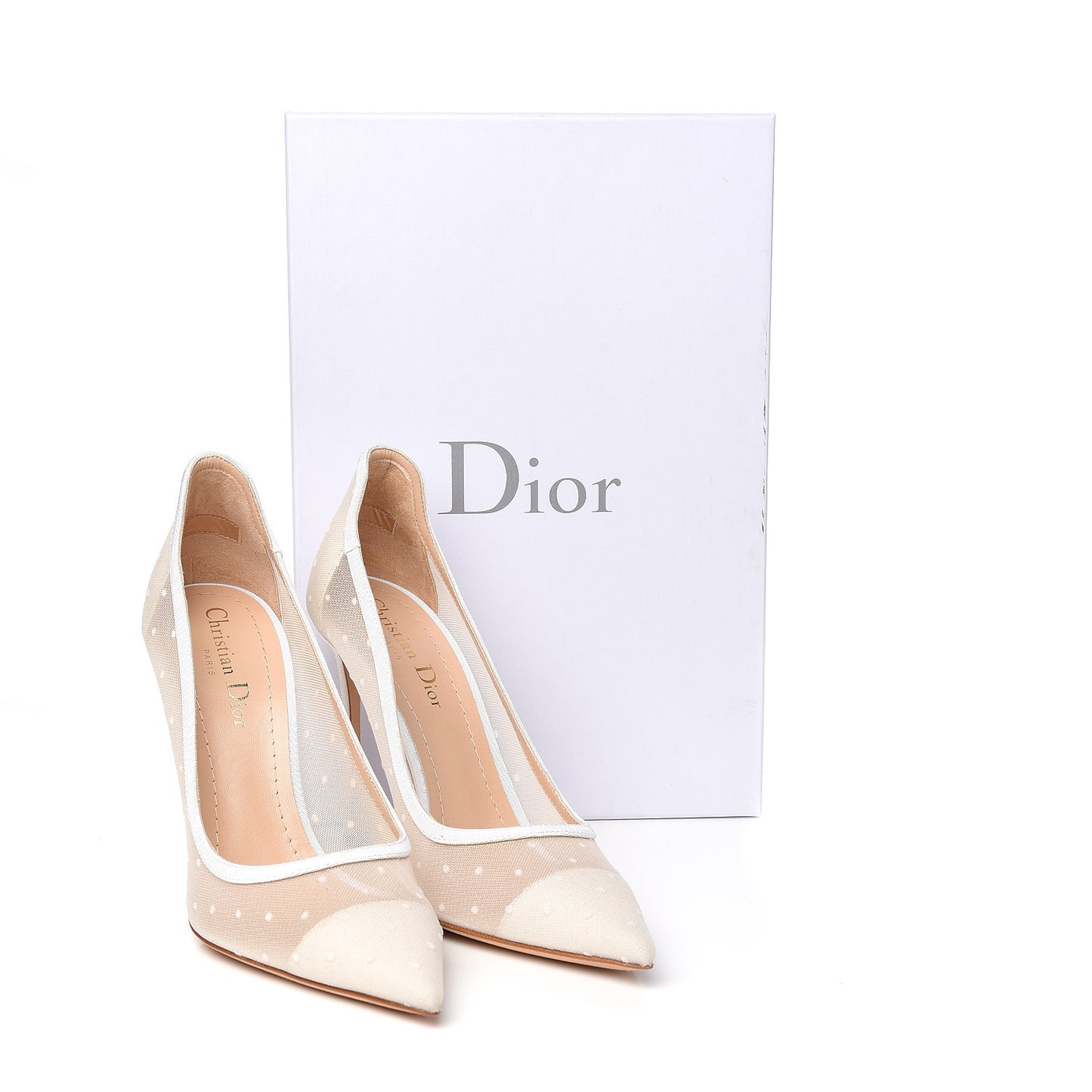 Mesh Plumetis Tulle D-Moi Pumps 38 White