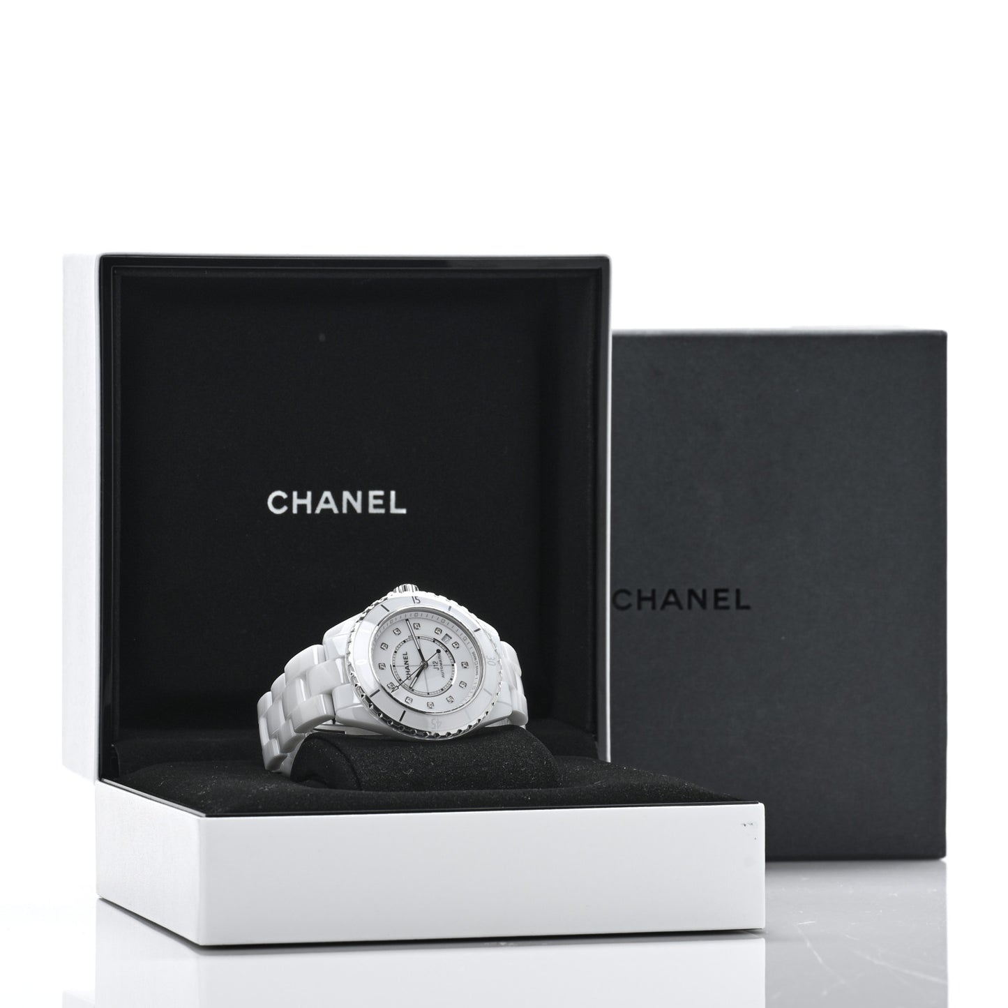 Stainless Steel Ceramic Diamond 38mm J12 Automatic Watch White