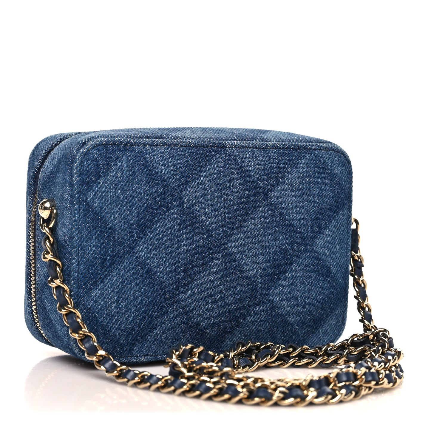 Printed Denim CC Camera Case Blue