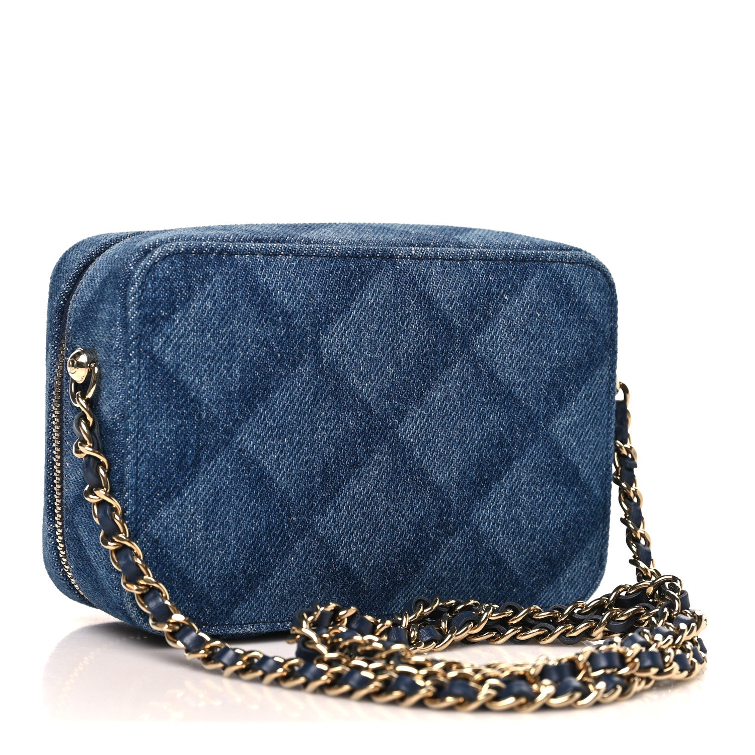Chanel Printed Denim CC Camera Case Blue 3 of 10