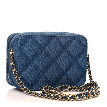 Chanel Printed Denim CC Camera Case Blue 3 of 10