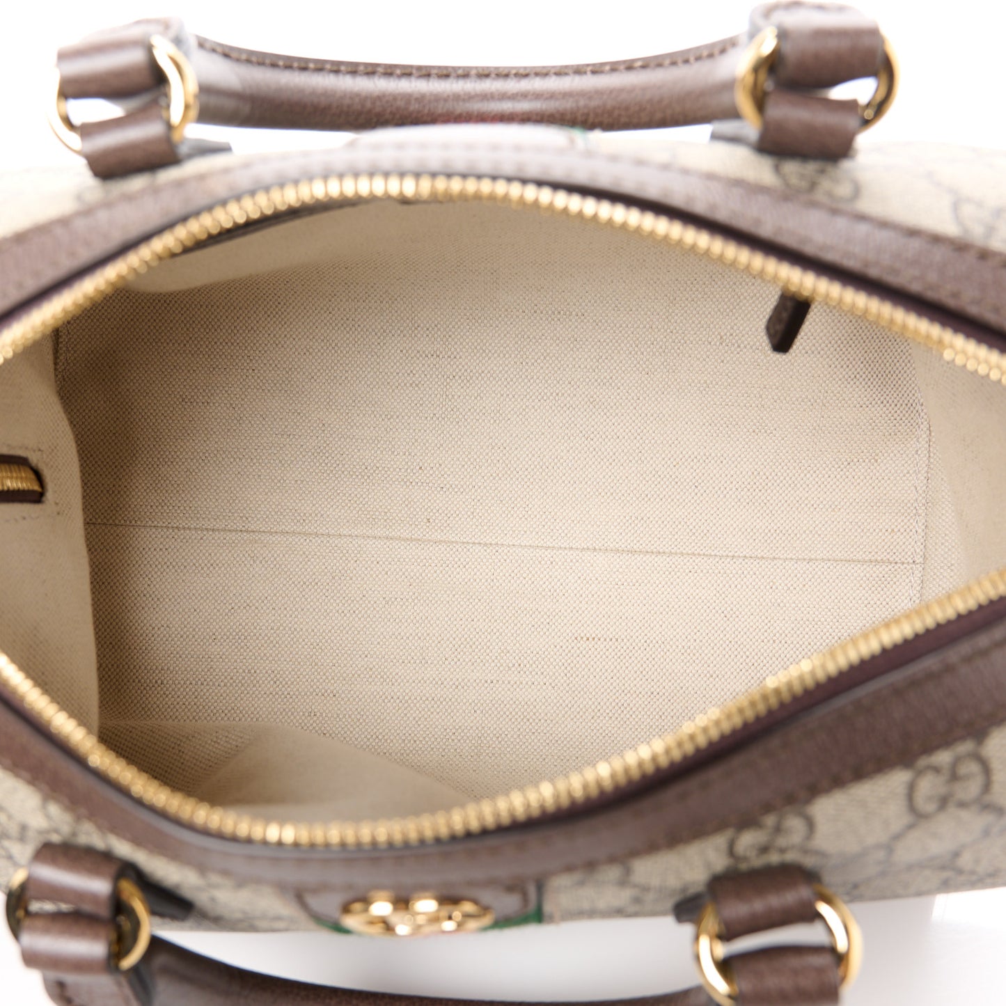 GG Supreme Monogram Web Small Ophidia Top Handle Bag Beige Ebony