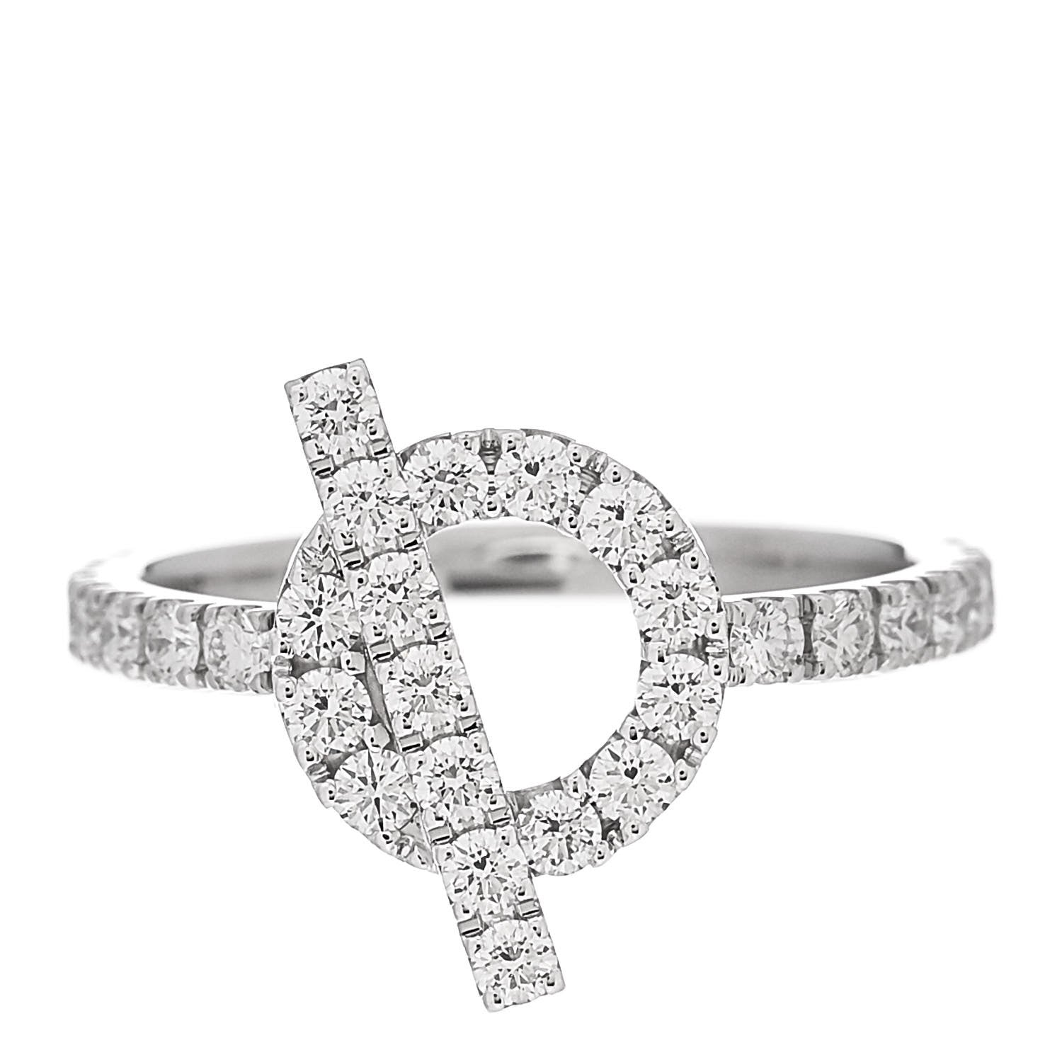 Hermes 18K White Gold Diamond Finesse Ring 55 7.25 1 of 7