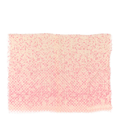 Louis Vuitton Cashmere Silk Damier Scarf Ivory Pink 2 of 4