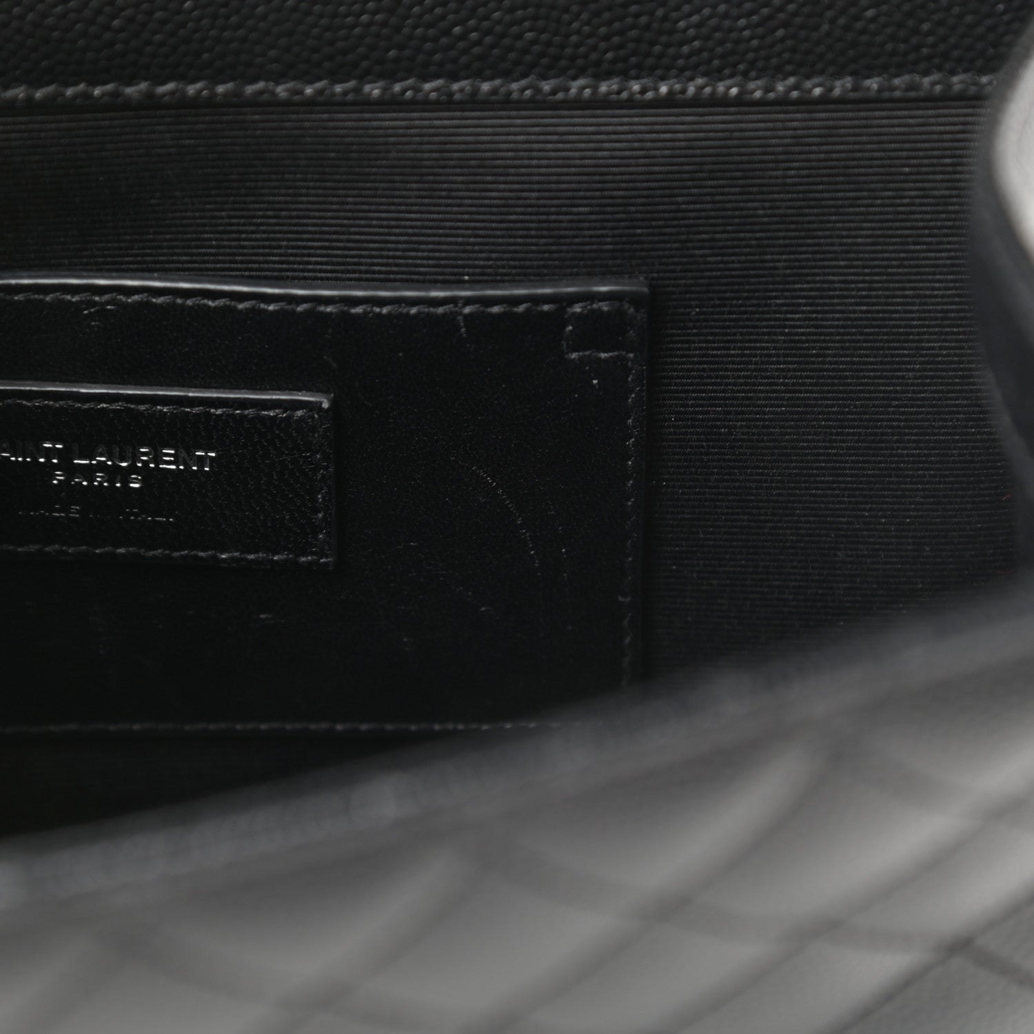 Saint Laurent Grain De Poudre Textured Mixed Matelasse Triquilt Medium Monogram Satchel Black 15 of 15