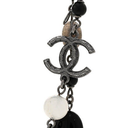 Chanel Ruthenium Pearl Beaded CC Long Necklace Black 4 of 5