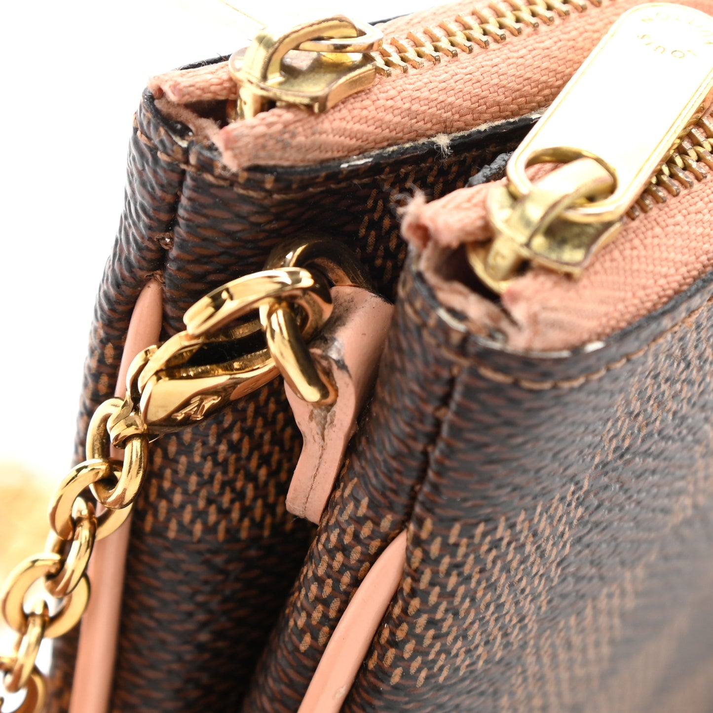 Damier Ebene Double Zip Pochette