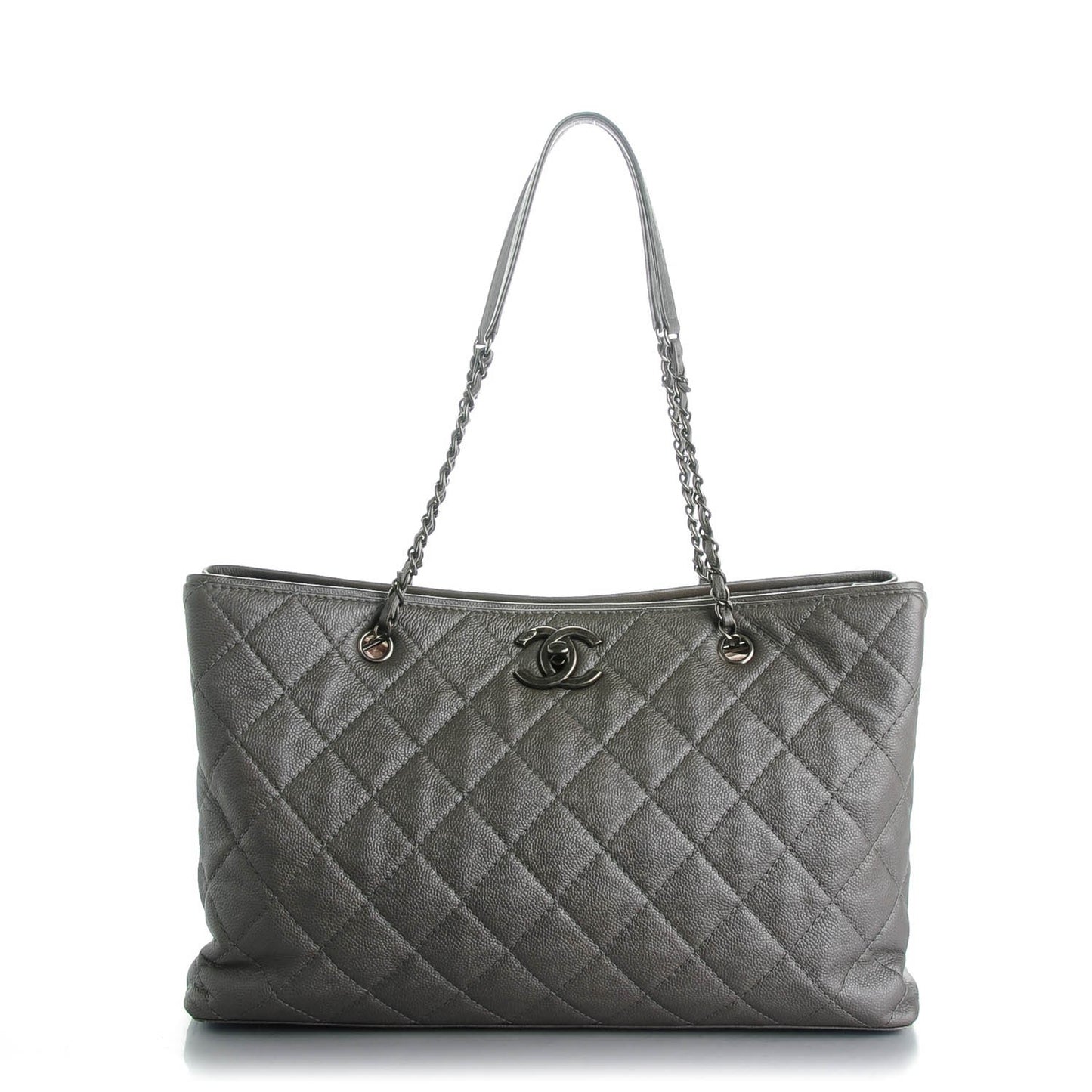 Metallic Caviar Large Be Caviar Tote Silver