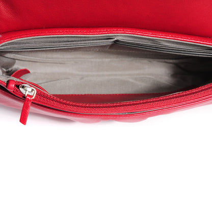 Chanel Lambskin Half Moon Wallet On Chain WOC Red 6 of 9