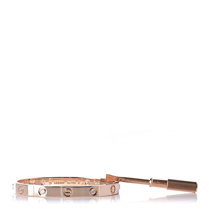 Cartier 18K Pink Gold 4 Diamond LOVE Bracelet 16 4 of 6