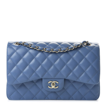 Chanel Caviar Quilted Jumbo Double Flap Blue 1 of 10