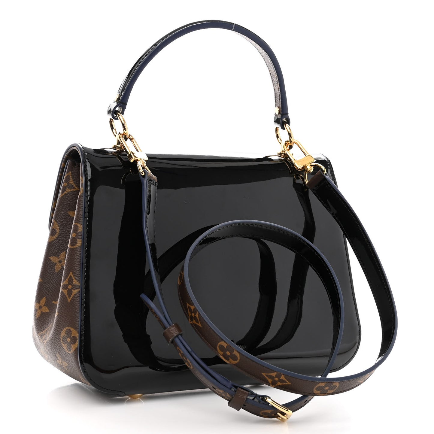 Patent Calfskin Monogram Cherrywood PM Black
