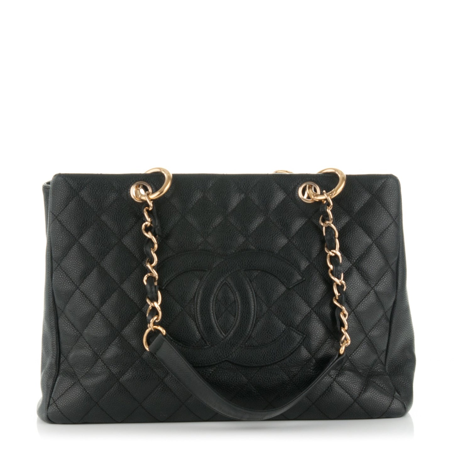 Caviar Quilted Grand Shopping Tote GST Black