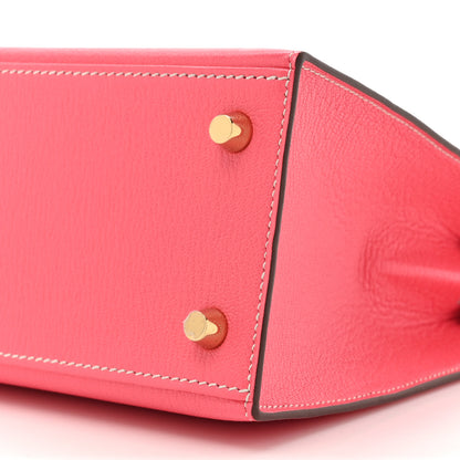 Hermes Chevre Mysore Horseshoe Kelly Sellier 25 Rose Lipstick Gris Pale 9 of 13