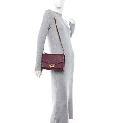 Chanel Calfskin Chevron Quilted Medal Flap Burgundy 2 of 11