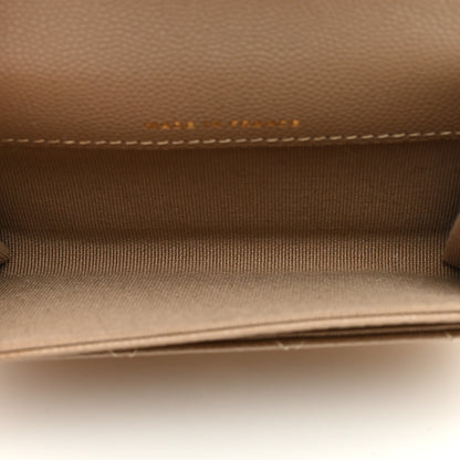 Chanel Caviar Quilted Flap Card Holder Wallet Beige 5 of 8