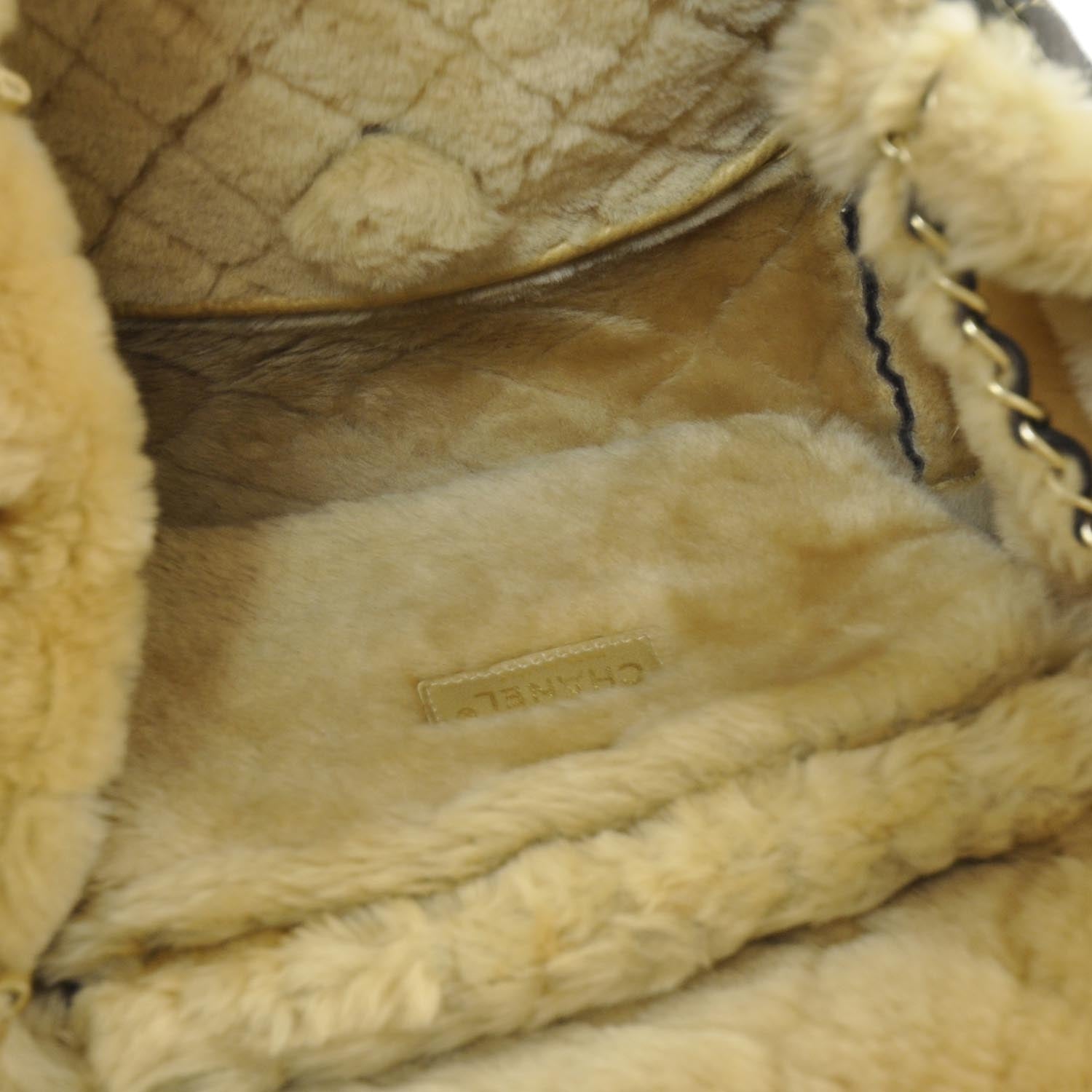 Chanel Shearling Fur and Lambskin Quilted Flap Bag Metallic Bronze 6 of 9
