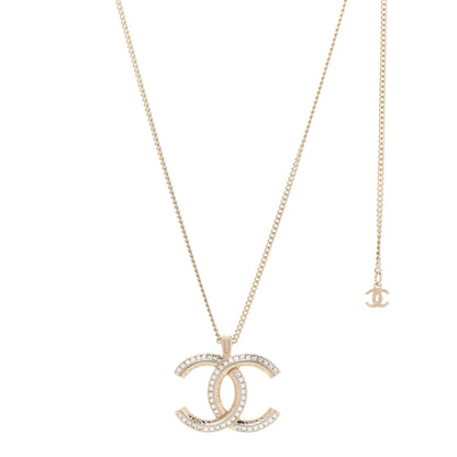 Chanel Crystal CC Chain Necklace Gold 1 of 6