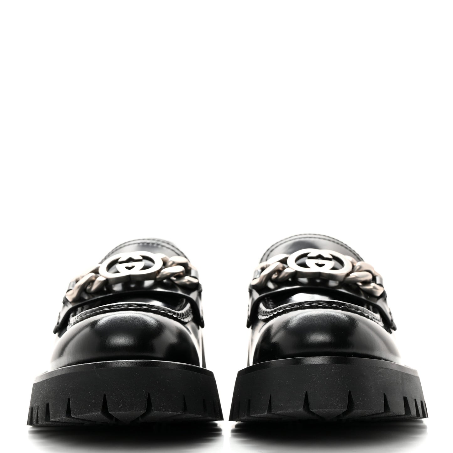 Cordovan Lux Womens Jeanne Platform Lug Sole 30/45mm Loafers 37 Black