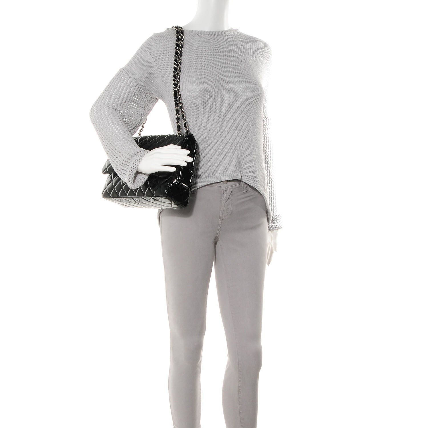 Chanel Patent Jumbo Double Flap Black 2 of 10