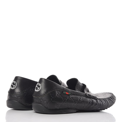 Gucci Guccissima Mens Penny Driver Loafers 9 Black 4 of 10