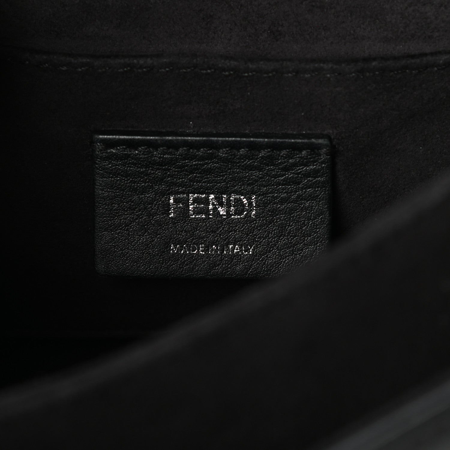 Fendi Vitello Liberty Fun Fair Embossed Scalloped Small Kan I Shoulder Bag Black Multicolor 6 of 8