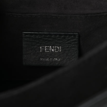 Fendi Vitello Liberty Fun Fair Embossed Scalloped Small Kan I Shoulder Bag Black Multicolor 6 of 8