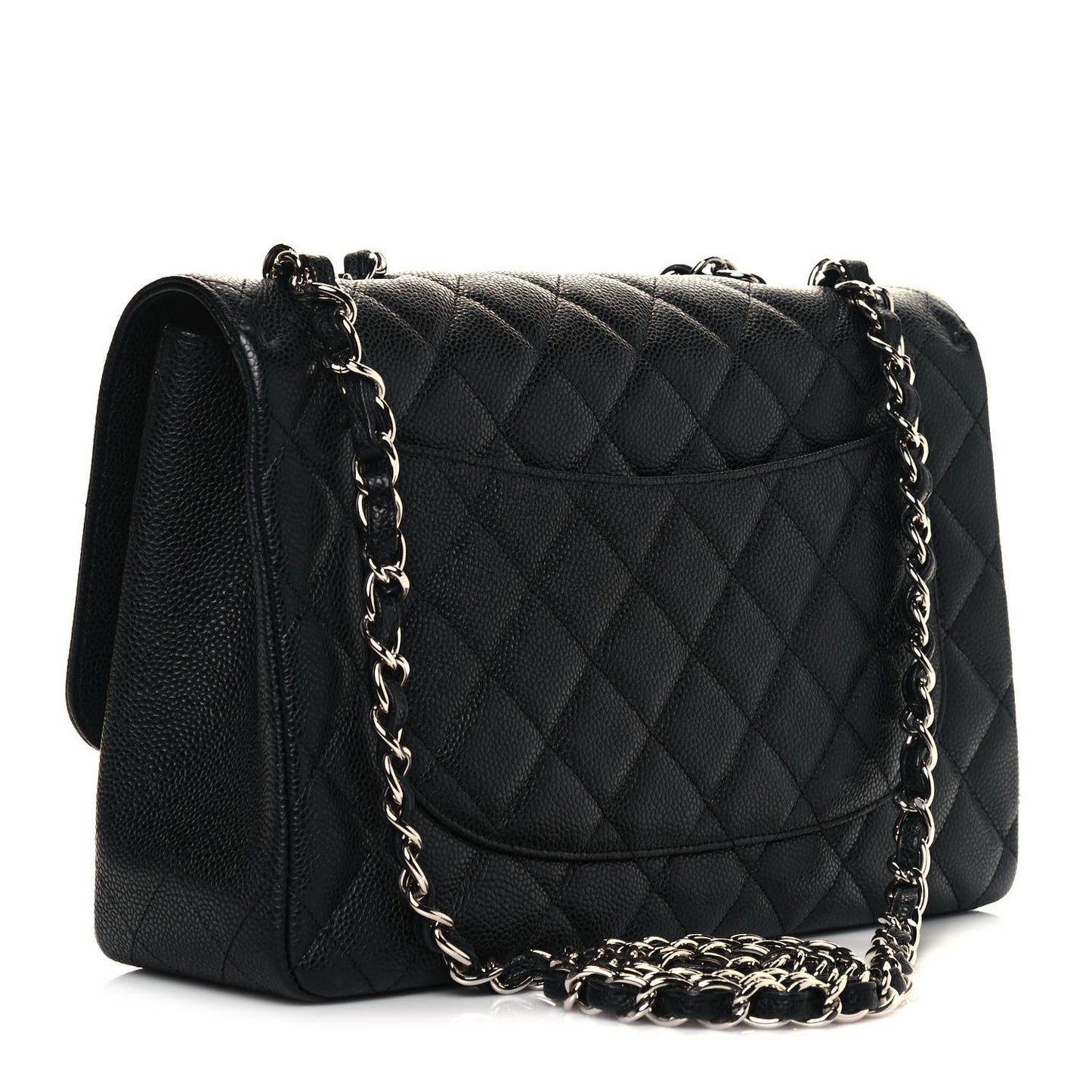 Caviar Quilted Jumbo Single Flap Black