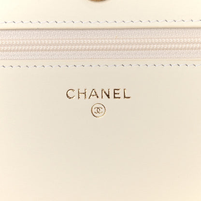 Chanel Caviar Quilted Boy Wallet On Chain WOC White 6 of 11