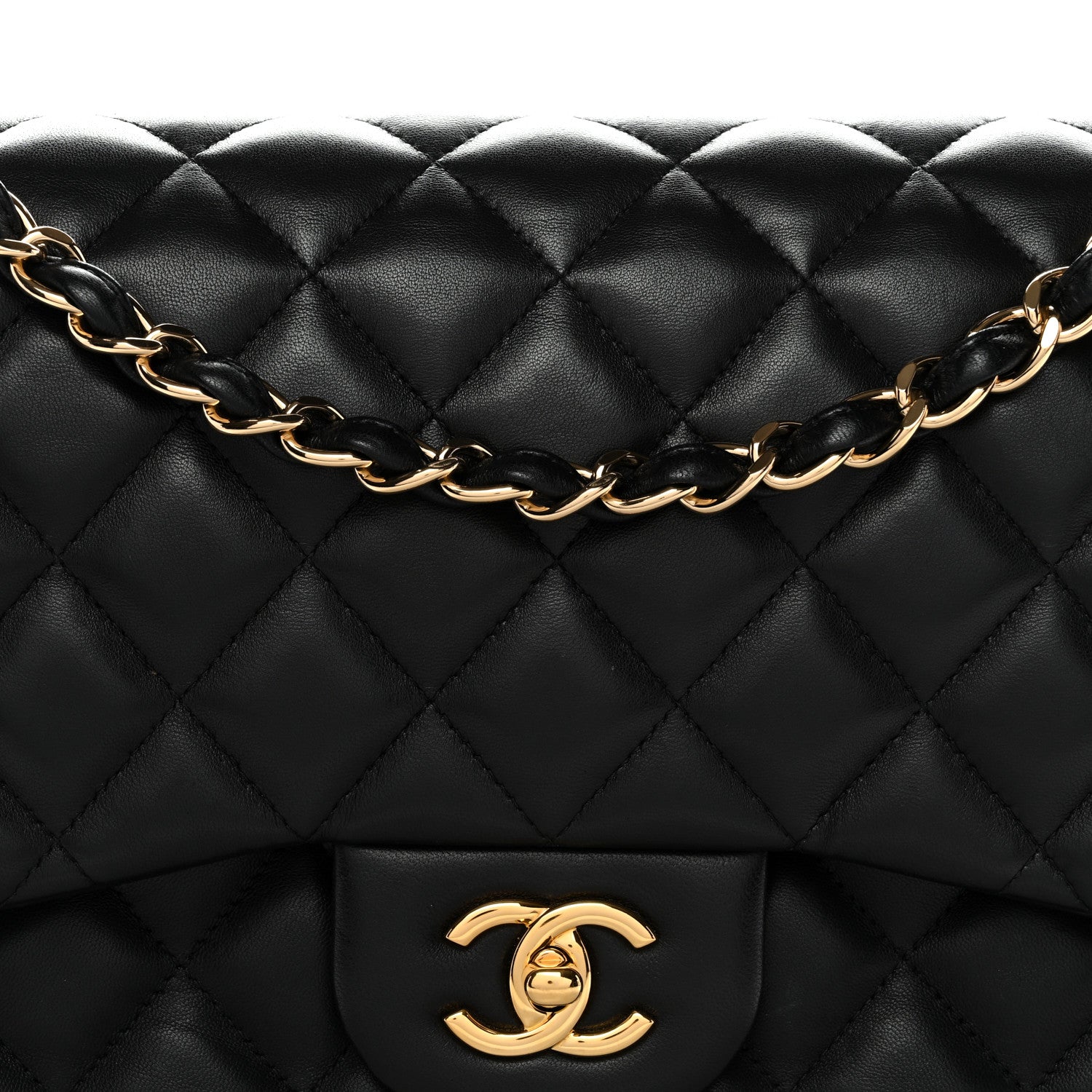 Chanel Lambskin Quilted Jumbo Double Flap Black 7 of 14