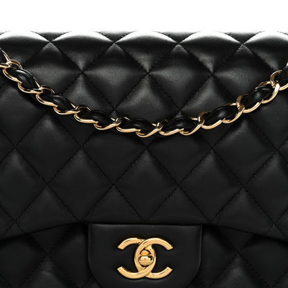 Chanel Lambskin Quilted Jumbo Double Flap Black 7 of 14