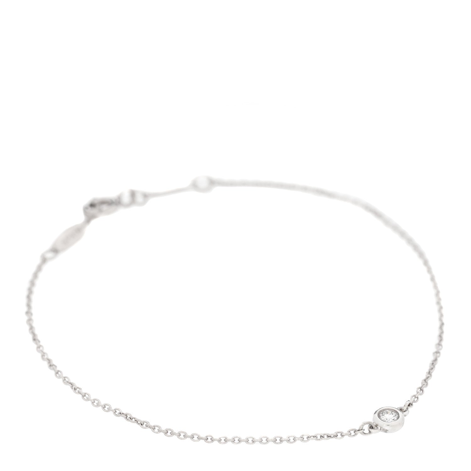 Tiffany Sterling Silver Diamond .05ct Elsa Peretti Diamonds by the Yard Bracelet 1 of 5