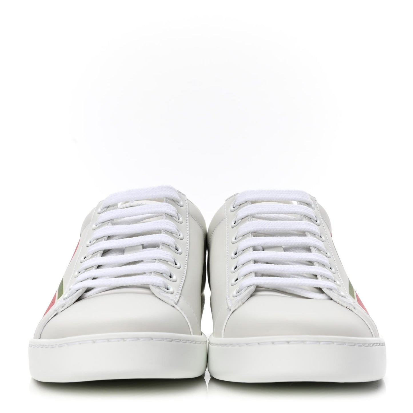 Calfskin Interlocking G Womens New Ace Sneakers 36 White Red Flame Green