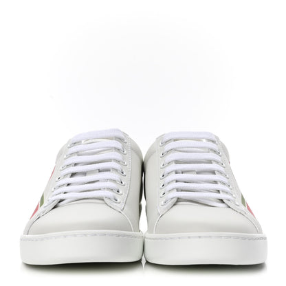 Gucci Calfskin Interlocking G Womens New Ace Sneakers 36 White Red Flame Green 2 of 4