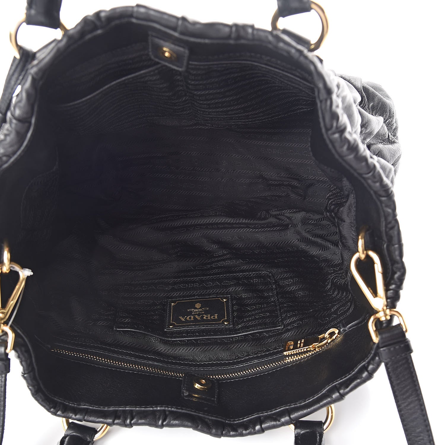 Prada Nappa Gaufre Tote Black 5 of 9