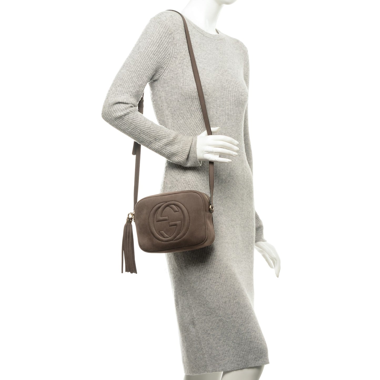 Vitello Range Small Soho Disco Bag Grey Field