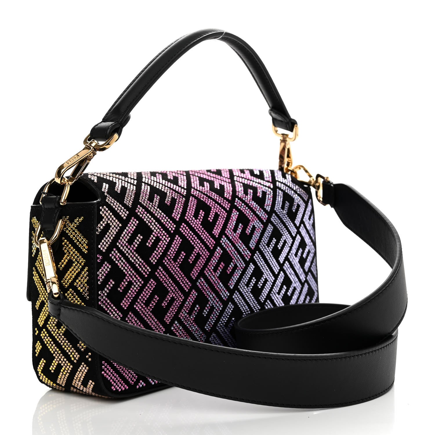 Fendi X VERSACE Calfskin Sequin Fendace FF Baguette Black Multicolor 3 of 11