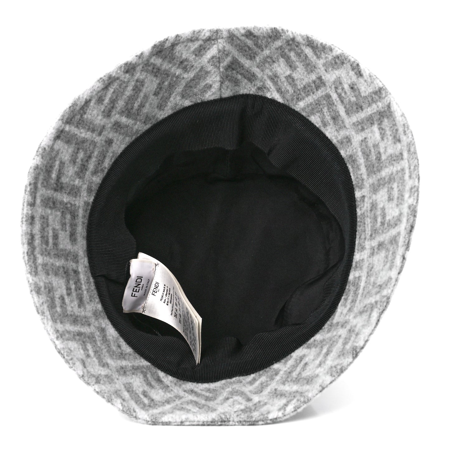 Wool Silk FF Bucket Hat M Grey