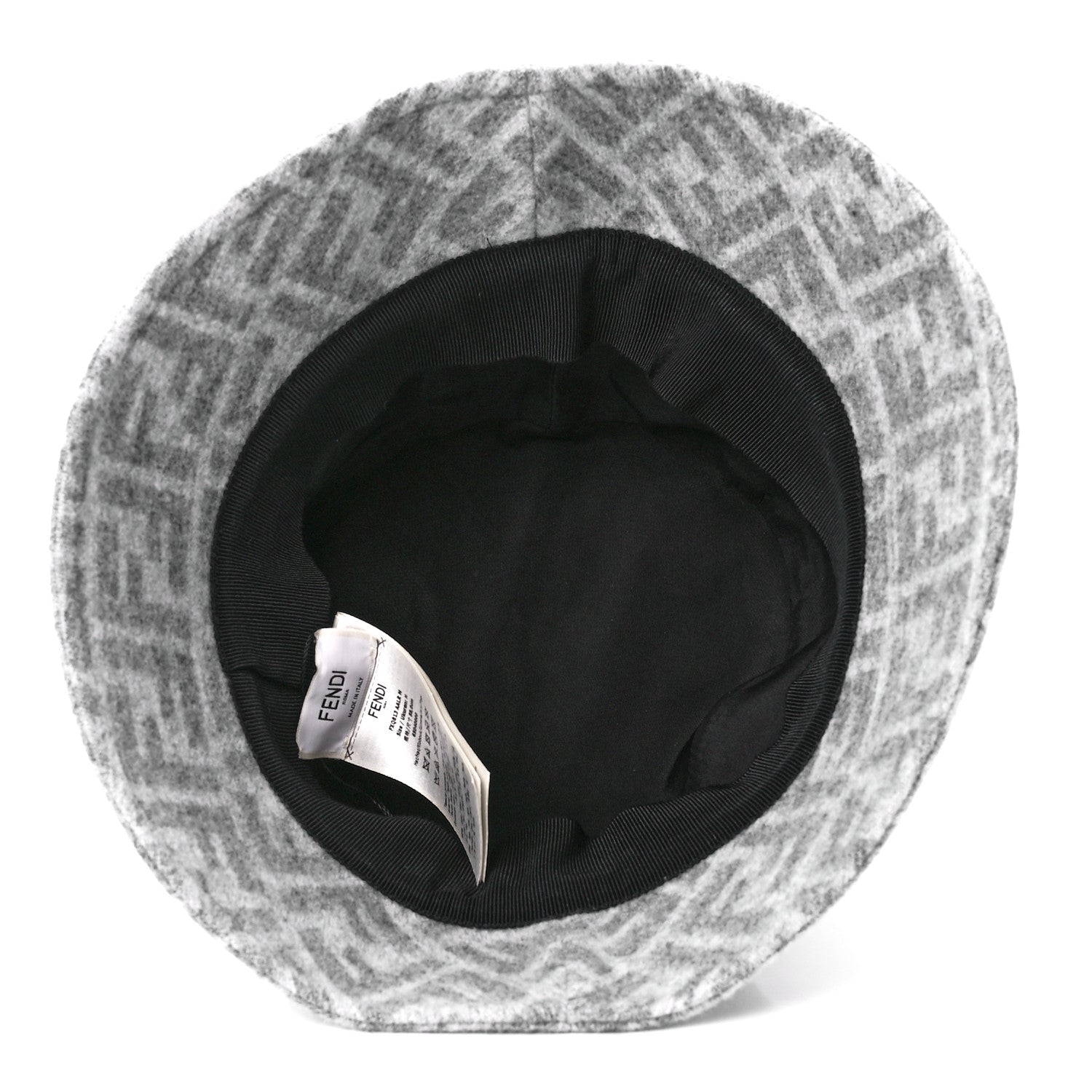 Fendi Wool Silk FF Bucket Hat M Grey 6 of 7