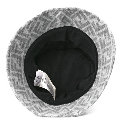 Fendi Wool Silk FF Bucket Hat M Grey 6 of 7