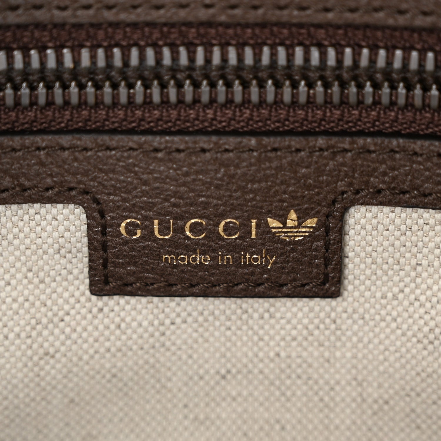 Gucci X ADIDAS Crystal Vintage Monogram Textured Dollar Calfskin Web Trefoil Logo Small Messenger Bag Mid Natural Nut Off White New Acero 6 of 10