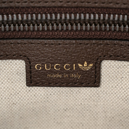 Gucci X ADIDAS Crystal Vintage Monogram Textured Dollar Calfskin Web Trefoil Logo Small Messenger Bag Mid Natural Nut Off White New Acero 6 of 10