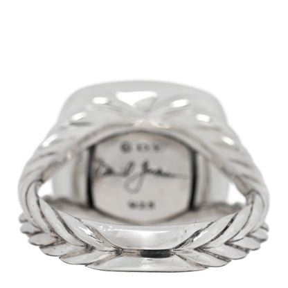 David Yurman Sterling Silver Diamond Hematite 11mm Albion Ring 53 6.5 3 of 4