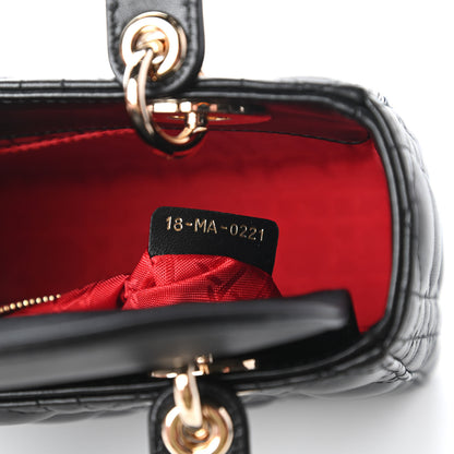 Christian Dior Lambskin Cannage Small My ABCDior Lady Dior Black 9 of 11